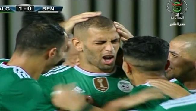 هدف فوز الجزائر علي بنين 1 0 مباراة ودية
