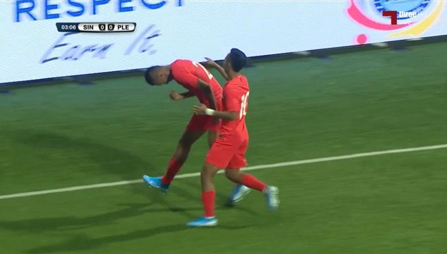 هدف سنغافورة الاول في مرمي فلسطين بتصفيات كاس العالم