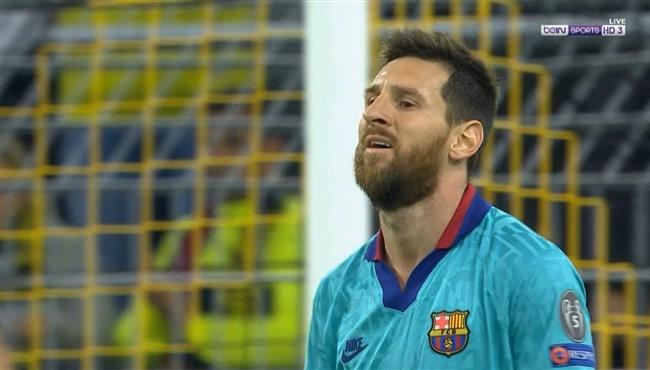 ميسي يهدر فرصة هدف فوز برشلونة علي بوروسيا دورتموند في الثواني الاخيره