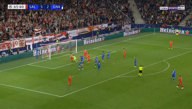 اهداف مباراة سالزبورج وجينك 6 2 دوري ابطال اوروبا