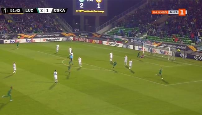 هدف رائع علي الطاير في مباراة سسكا موسكو ولودوجوريتس رازجراد بالدوري الاوروبي