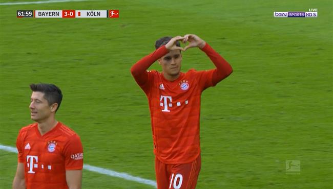 هدف كوتينيو في مباراة بايرن ميونخ وكولن بالدوري الالماني