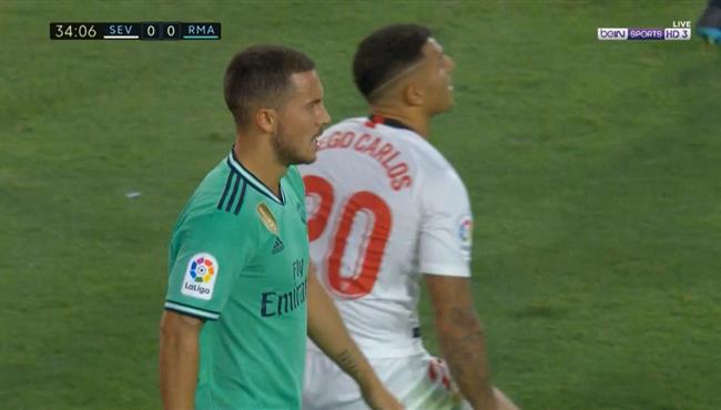 حارس اشبيلية يحرم هازارد من تسجيل هدف اول لريال مدريد
