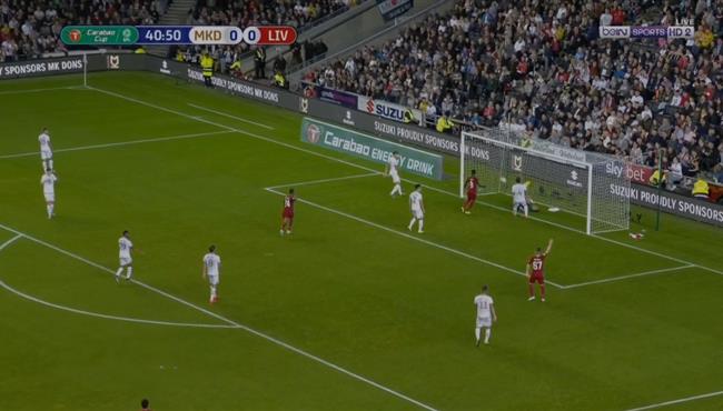 هدف ليفربول الاول في مرمي ميلتون كينز دونز خطأ فادح من الحارس