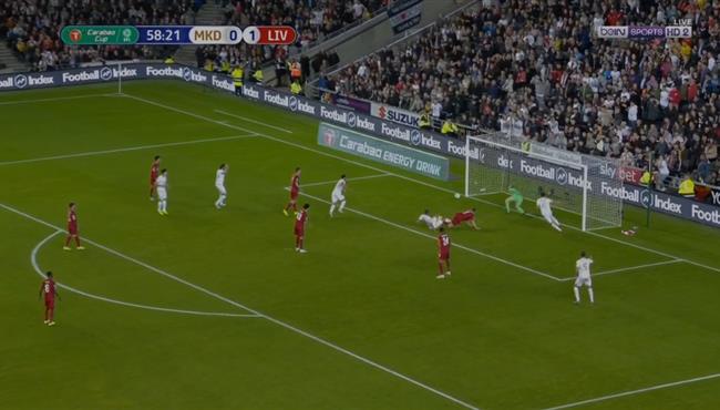 القائم يحرم ميلتون كينز دونز من تسجيل هدف التعادل امام ليفربول