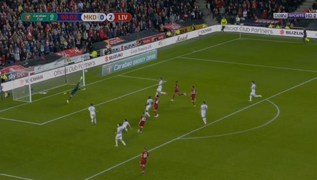 العارضة تحرم هارفي اليوت من تسجيل هدف رائع لليفربول امام ميلتون