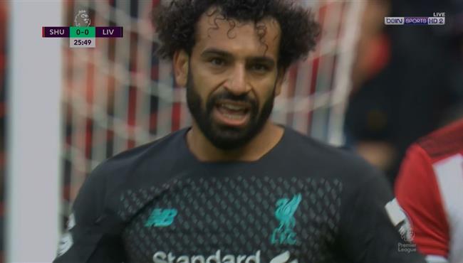 محمد صلاح كاد ان يسجل هدف لليفربول امام شيفيلد بالدوري الانجليزي