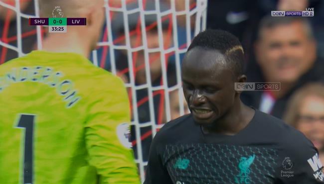 ماني يهدر انفراد في مباراة ليفربول وشيفيلد بالدوري الانجليزي