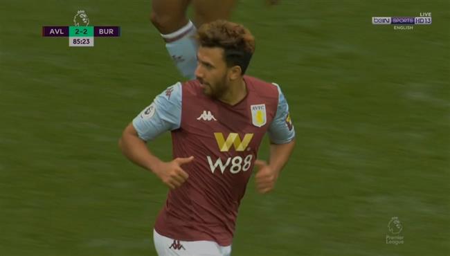 هدف استون فيلا الثاني في مرمي بيرنلي اسيست تريزيجيه