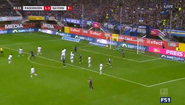 هدف عالمي في مباراة بايرن ميونخ وبادربورن بالدوري الالماني