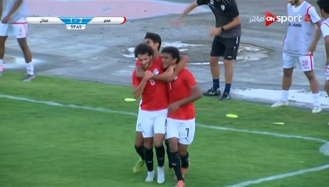 هدف رائع في مباراة مصر وعمان مباراة ودية اسامة فيصل