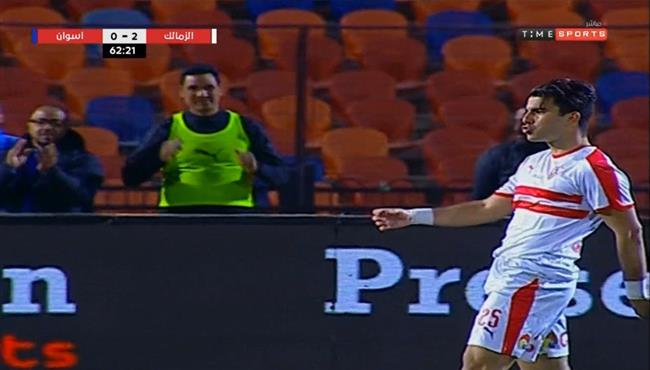 هدف الزمالك الثاني في مرمي اسوان احمد سيد زيزو