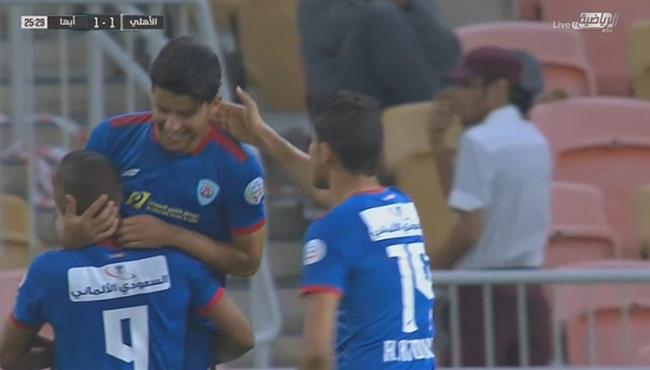 هدف تعادل ابها مع الاهلي 1 1 الدوري السعودي