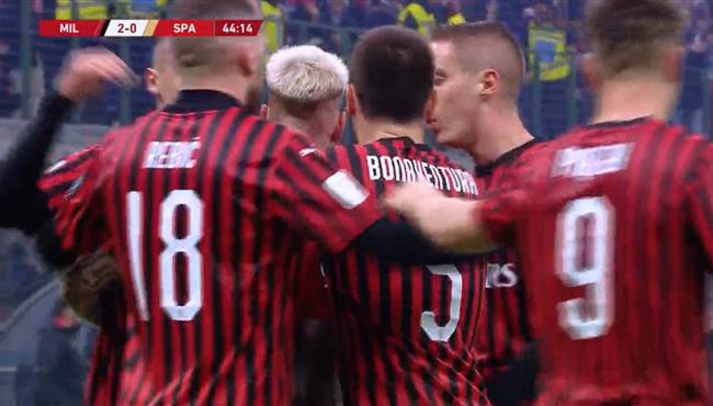 اهداف مباراة ميلان وسبال 3 0 كأس ايطاليا