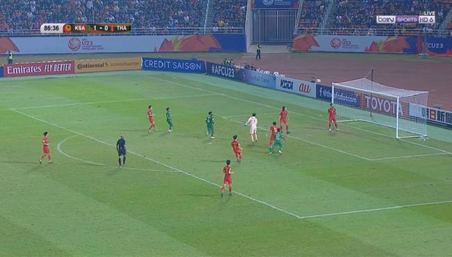 العارضة تحرم السعودية من هدف مؤكد امام تايلاند بكاس اسيا تحت 23