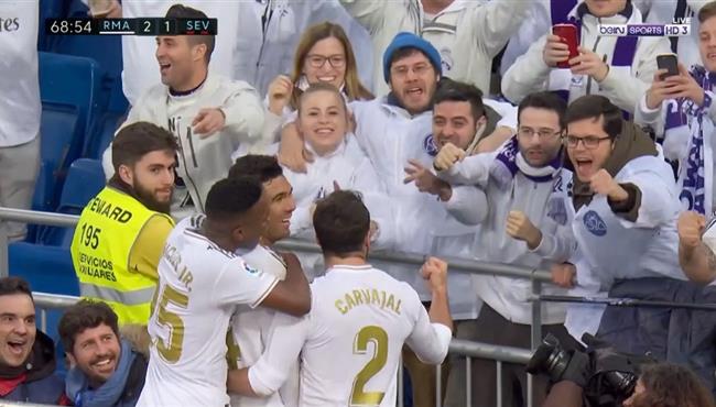 هدف ريال مدريد الثاني في مرمي اشبيلية كاسيميرو