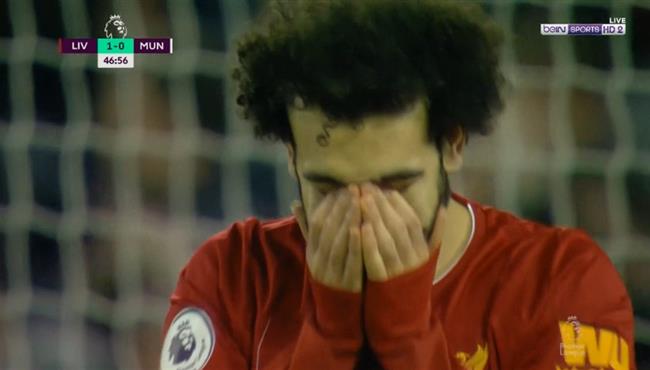 محمد صلاح يهدر فرصة لا تصدق امام مانشستر يونايتد