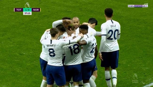 اهداف مباراة توتنهام ونوريتش سيتي 2 1 الدوري الانجليزي