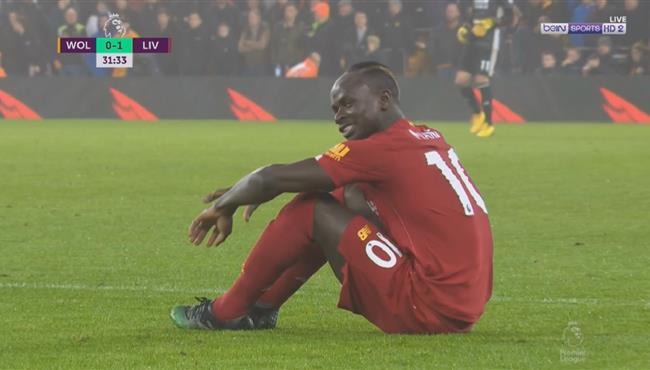 اصابة ماني وخروجه من مباراة ليفربول ولفرهامبتون