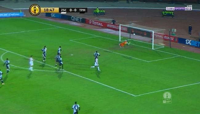 تصدي حارس مازيمبي يحرم مصطفي محمد من تسجيل هدف رائع