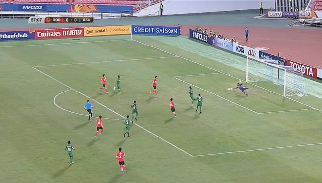 تصدي رائع من حارس السعودية امام كوريا الجنوبية في نهائي كاس اسيا تحت 23 سنة