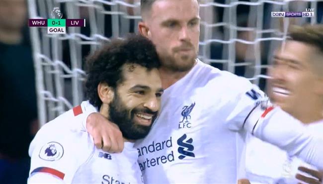 هدف محمد صلاح فى مرمى وست هام بالدوري الانجليزي