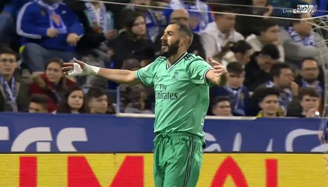 هدف كريم بنزيما في مرمي ريال سرقسطة تعليق فهد العتيبي