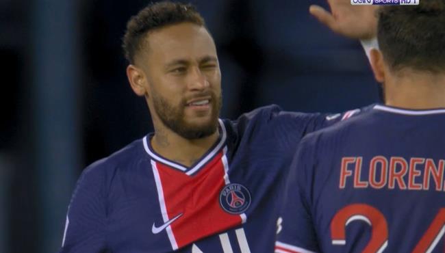 هدف نيمار الثاني في مرمي انجيه في الدوري الفرنسي