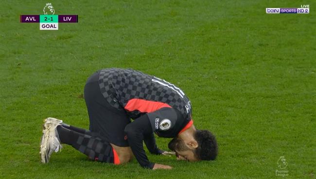 هدف محمد صلاح الاول فى مرمي استون فيلا بالدوري الانجليزي