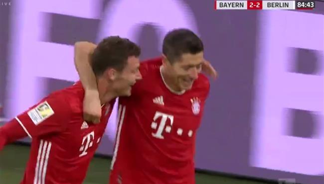 سوبر هاتريك ليفاندوفيسكي في مباراة بايرن ميونخ وهيرتا برلين