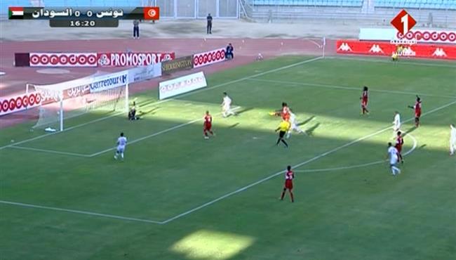 هدف تونس الاول في مرمي السودان سيف الدين خاوي