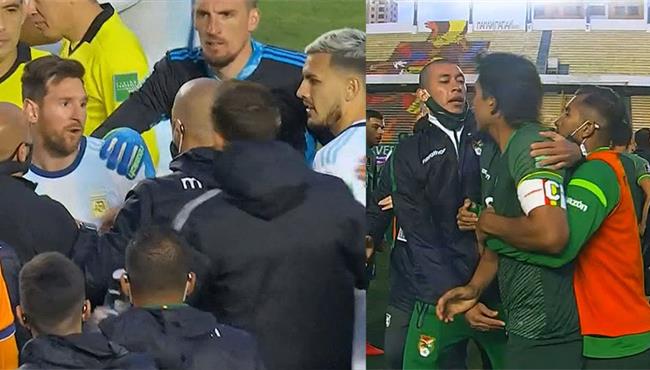 مشادة بين ميسي ولاعب بوليفيا بعد مباراة الارجنتين في تصفيات كاس العالم
