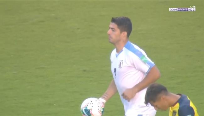هدف لويس سواريز الاول في مرمي الاكوادور بتصفيات كأس العالم