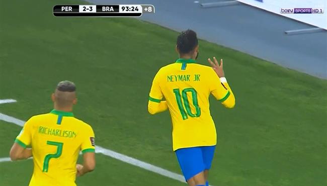 هاتريك نيمار في مباراة البرازيل وبيرو بتصفيات كاس العالم