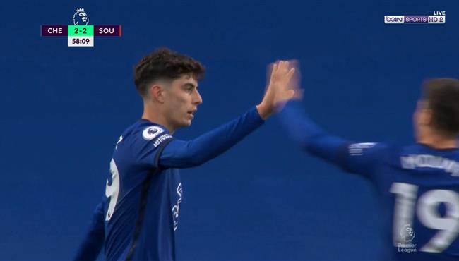 هدف كاي هافيرتز في مرمي ساوثهامبتون بالدوري الانجليزي