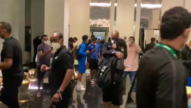 احتفالات لاعبي الزمالك في الفندق بعد الفوز على الرجاء بدوري ابطال افريقيا