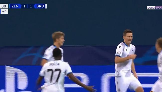 اهداف مباراة كلوب بروج وزينيت 2 1 دوري ابطال اوروبا