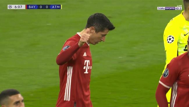 ليفاندوفسكي كاد ان يسجل هدف رائع امام اتلتيكو مدريد بدوري ابطال اوروبا