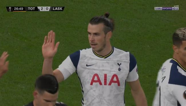 جاريث بيل يتسبب في هدف توتنهام الثاني في مرمي لاسك لينز بالدوري الاوروبي