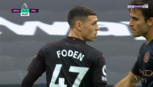 هدف تعادل مانشستر سيتي مع وست هام 1 1 فودين