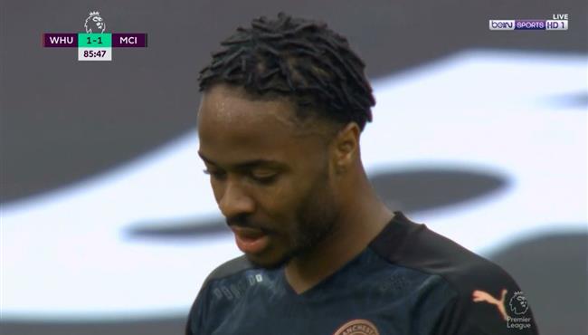 رحيم ستيرلينج يهدر انفراد امام وست هام في القاتل ورد فعل جوارديولا