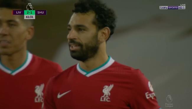 هدف محمد صلاح الملغي فى مرمي شيفيلد بالدوري الانجليزي