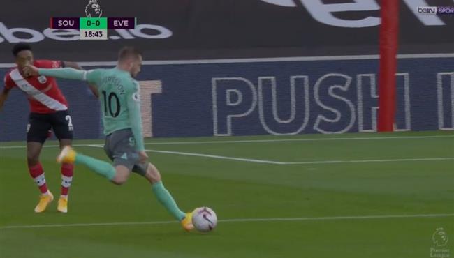 العارضة تحرم سيجوردسون من تسجيل هدف رائع لايفرتون امام ساوثهامبتون