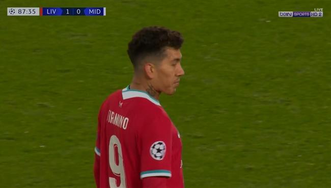 فيرمينو يهدر هدف محقق لليفربول امام ميتلاند