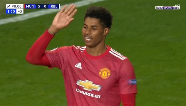 هاتريك راشفورد في مباراة مانشستر يونايتد ولايبزيج بدوري ابطال اوروبا