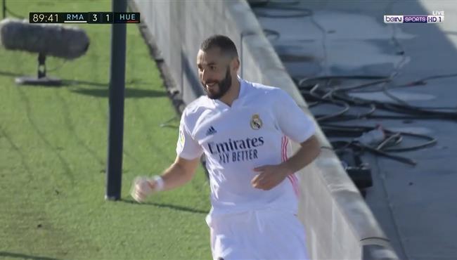 هدف بنزيما الثاني في مرمي هويسكا بالدوري الاسباني