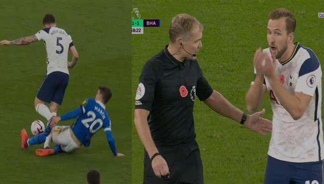 هدف تعادل برايتون المثير للجدل مع توتنهام 1 1 الدوري الانجليزي