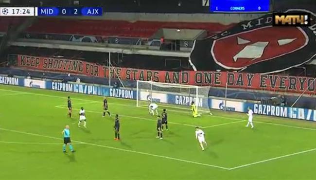 اهداف مباراة اياكس وميتلاند 2 1 دوري ابطال اوروبا