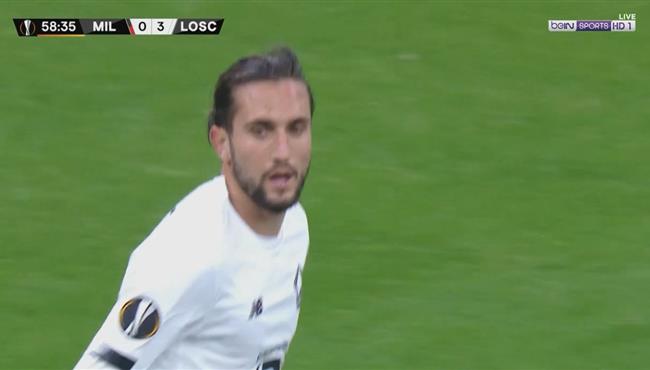 هدف ليل الثالث في مرمي ميلان 3 0 الدوري الاوروبي