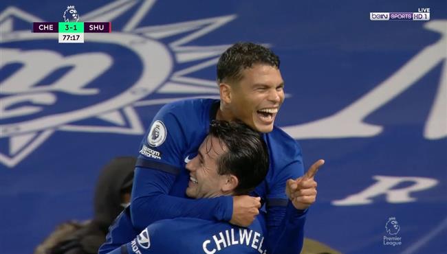 هدف تياجو سيلفا في مرمي شيفيلد يونايتد اسيست حكيم زياش